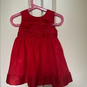 Red Embellished Knee-Length Sundress
